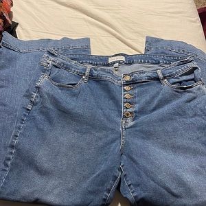 Wide leg size 22 button Lane Bryant jeans. Has some stretch. Only worn once.